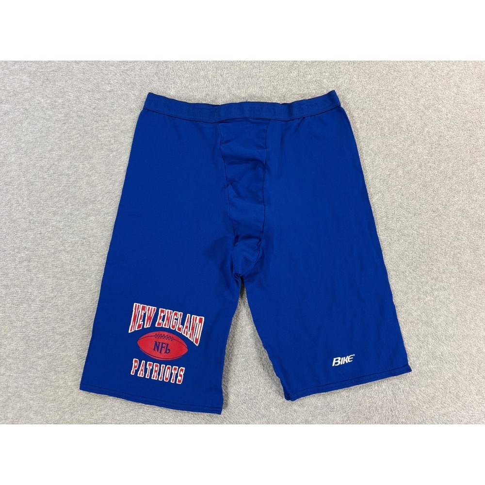 New England Patriots Vintage BIKE Football Compression Shorts (Men's Large) Blue